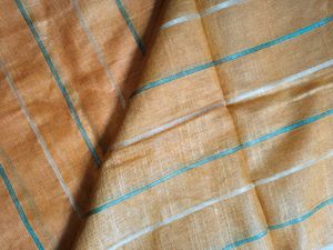 Elegant Orange Checked Saree