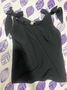Black Tie-Strap Tank Top