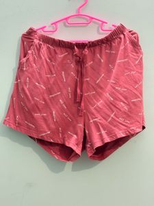 Pink Sleep Shorts with "Self Love" Print