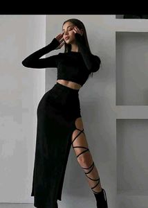 Black Tie Up Skirt