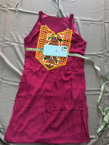navratri burgandy sleeveless kurta