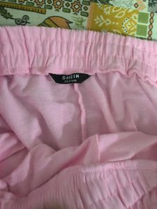Pink Wide Leg Pants with "Fashion New York" Print