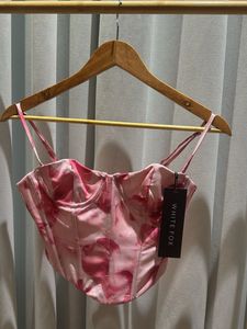 White Fox Pink Floral Corset Top XS (with Tag)