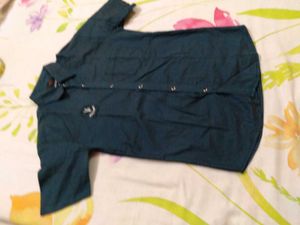 Men's Blue Button-Up Shirt