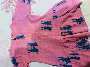 Cute Pink Cat Print Top