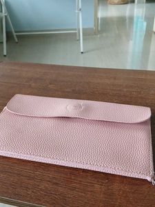 Chic Pink Faux Leather Clutch