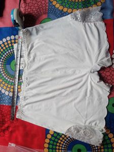 White Lace Trim Shapewear Shorts