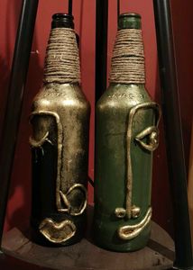Handcrafted Decorative Face Bottle Art Showpiece (