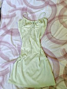 Ribbed Sweetheart Neck Mini Dress