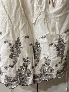White Embroidered Kurta Top