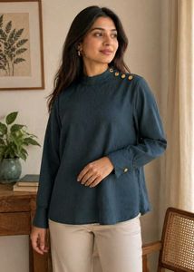Tokyo Talkies plain oversized shirt cum top