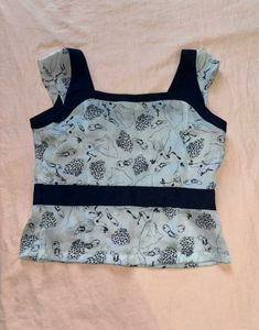 Light Blue Printed Top