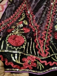Soft Silk Saree  Kuchite Net And Work Kiya Hua