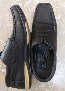 Allen Cooper Black Leather Formal Shoes