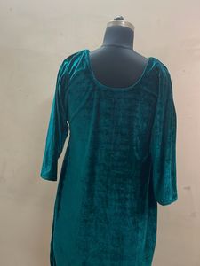 Teal Velvet Kurta