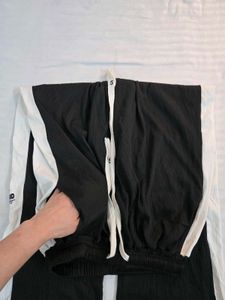 stretchy Black &amp; White Track Pants waist 30