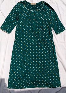 Green Printed Kurta