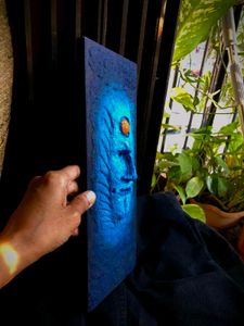 Unique Textured Blue Face Showpiece