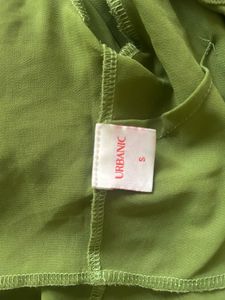 Lime Green Ruffled Wrap Top