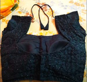 Elegant Black Sequined padded Blouse