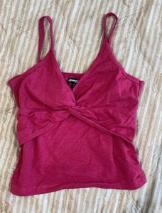 Jennyfer Pink Twist Front Tank Top