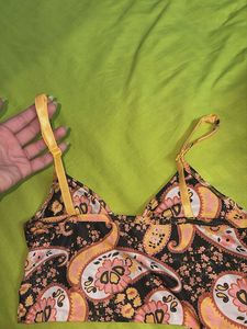 Paisley Print Crop Top Bralette