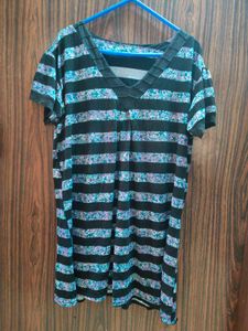 Striped V-Neck T Shirt
