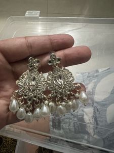 Elegant Pearl & Crystal Drop Earrings