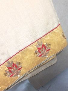 Heavy Border Saree With Embroidery