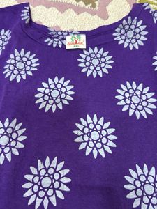 Vibrant Purple Floral Print tshirt