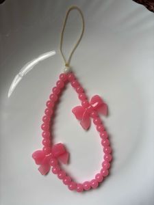 Cute Pink Beaded Phone Charms