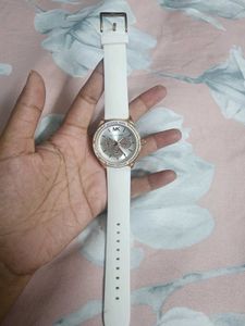 Michael Kors White &amp; Rose Gold Watch