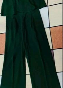 Korean Bottle Green Jumpsuit