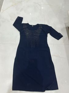 Elegant Embellished Navy Blue Kurta