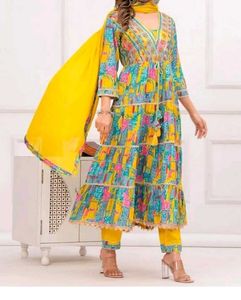 offer Unique multi coloured Anarkali Set