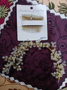 Elegant Bridal Hair Comb & Headband Set