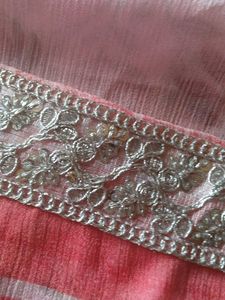 Elegant Pink Floral Saree