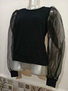 🔥BUY 1, GET 1 FREE🔥 Sheer Sleeve Black Top