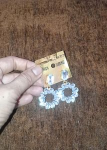 Price Drop Combo Of Black N White Diomond Earrings