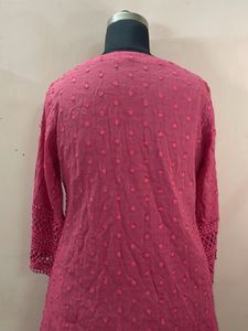 Chic Pink Textured Kurta