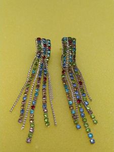 Rhinestone Tassel Earrings