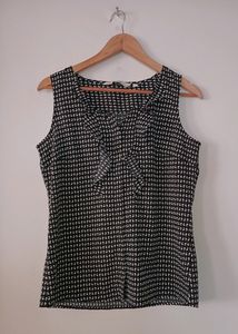 Chic Black & White Ruffle Blouse