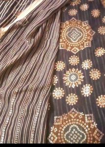 Designer  leheriya Bandhani Saree  Blouse Piec
