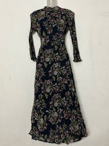 ZARA BRANDED Floral Print Long Sleeve Maxi Dress