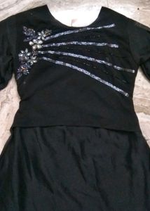 Elegant Black Beaded Dress