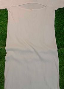 White Ribbed Cut-out One piece