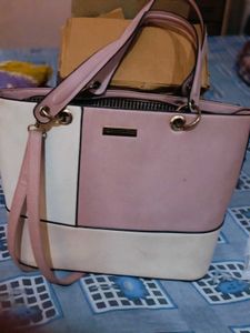 Chic Color Block Tote Handbag