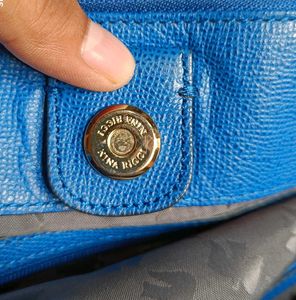 Brand NINA RICCI Vibrant Blue Leather Handbag OG
