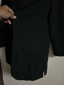 Chic Black Open Front Blazer