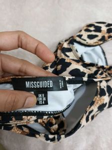 Missguided Leopard Print Bikini Top